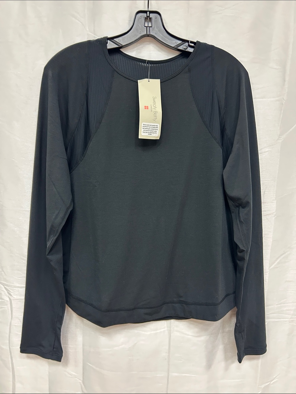 Sweaty Betty Breathe Easy Mesh Long Sleeve Top NWT Size: Medium (8) in Black